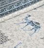 Blue Abstract 144 TC Cotton King Bedsheet and 2 Pillow Cover