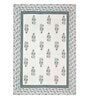Blue Floral 144 TC Cotton King Bedsheet and 2 Pillow Cover