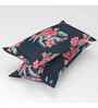 Blue Floral 144 TC Cotton King Fitted Bedsheet Bedsheet 2 Pillow Rose Collection