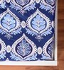 Blue Floral 144 TC Cotton King Fitted Bedsheet with 2 Pillow Covers