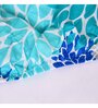 Blue Floral 144 TC Cotton King Fitted Bedsheet with 2 Pillow Covers