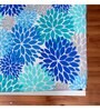 Blue Floral 144 TC Cotton King Fitted Bedsheet with 2 Pillow Covers