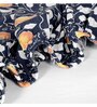 Blue Floral 144 TC Cotton King Fitted Bedsheet with 2 Pillow Covers