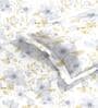 Blue Floral 144 TC Cotton King Sized Double Bedsheet with 2 Pillow Covers Floral Mist Collection