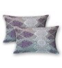 Blue Floral 144 TC Cotton Queen Sized Bedsheet with 2 Pillow Covers Florentine Collection