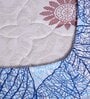 Blue Floral 144 TC Cotton Single Fitted Bedsheet With 1 Pillow Cover