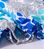 Blue Floral 144 TC Cotton Single Fitted Bedsheet With 1 Pillow Cover