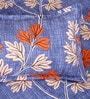 Blue Floral 144 TC Glace Cotton Queen Sized Double Bedsheet with 2 Pillow Covers