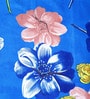 Blue Floral 144 TC Glace Cotton Queen Sized Double Bedsheet with 2 Pillow Covers