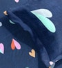 Blue Floral 144 TC Glace Cotton Queen Sized Double Bedsheet with 2 Pillow Covers