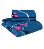 Blue Floral 150 TC Microfiber Bedsheet With 2 Pillow Covers