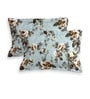 Blue Floral 150 TC Glace Cotton Queen Sized Double Bedsheet with 2 Pillow Covers