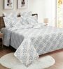Blue Floral 160 TC Cotton Double Bedsheet with 2 Pillow covers