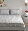 Blue Floral 180 TC Cotton King Bedhseet 2 pillow covers