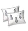 Blue Floral 180 TC Cotton King Size Bedsheet With 2 Pillow Cover