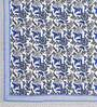 Blue Floral 180 TC Cotton King Size Bedsheet With 2 Pillow Cover
