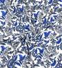 Blue Floral 180 TC Cotton King Size Bedsheet With 2 Pillow Cover