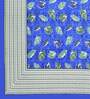 Blue Floral 180 TC Cotton King Size Bedsheet With 2 Pillow Cover