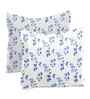 Blue Floral 180 TC Cotton Queen Size Double Bedsheet with 2 Pillow Covers