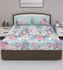 Blue Floral 180 TC Cotton Queen Sized Bed Sheets with 2 Pillow Covers