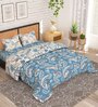 Blue Floral 180 TC Microfiber 4 Pieces Bedding Set Arena Collection
