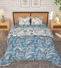 Blue Floral 180 TC Microfiber 4 Pieces Bedding Set Arena Collection