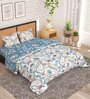 Blue Floral 180 TC Microfiber 4 Pieces Bedding Set Arena Collection