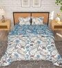 Blue Floral 180 TC Microfiber 4 Pieces Bedding Set Arena Collection