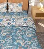 Blue Floral 180 TC Microfiber 4 Pieces Bedding Set Arena Collection