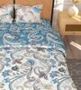 Blue Floral 180 TC Microfiber 4 Pieces Bedding Set Arena Collection