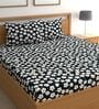 Blue Floral 180 TC Microfiber Double Queen Bedsheet With 2 Pillow Covers