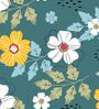 Blue Floral 180 TC Microfiber Single Bedsheet With 1 Pillow Cover