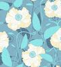 Blue Floral 180 TC Microfiber Single Bedsheet With 1 Pillow Cover