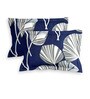 Blue Floral 186 TC Glace Cotton Queen Sized Double Bedsheet with 2 Pillow Covers