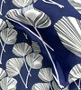 Blue Floral 186 TC Glace Cotton Queen Sized Double Bedsheet with 2 Pillow Covers