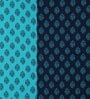 Blue Floral 200 TC Cotton Double Bedsheet With 2 Pillow Covers