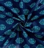 Blue Floral 200 TC Cotton Double Bedsheet With 2 Pillow Covers