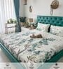 Blue Floral 200 TC Cotton Double Bedsheet with 2 Pillow Covers