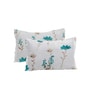 Blue Floral 200 TC Cotton Queen Size Double Bedsheet with 2 Pillow Covers