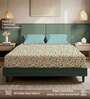 Blue Floral 200 TC Microfiber Double Bedsheet with 2 Pillow Covers