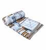 Blue Floral 210 TC Cotton 4 Pieces Bedding Gift Set
