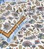 Blue Floral 210 TC Cotton 4 Pieces Bedding Gift Set