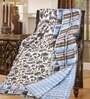 Blue Floral 210 TC Cotton 4 Pieces Bedding Gift Set