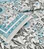 Blue Floral 210 TC Cotton 4 Pieces Bedding Set