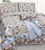 Blue Floral 210 TC Cotton 4 Pieces Bedding Gift Set