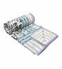 Blue Floral 210 TC Cotton 4 Pieces Bedding Set