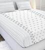 Blue Floral 210 TC Cotton Satin King Bedsheet With 2 Pillow covers Blooming Tales Collection