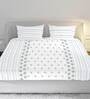 Blue Floral 210 TC Cotton Satin King Bedsheet With 2 Pillow covers Blooming Tales Collection
