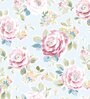 Blue Floral 210 TC Microfiber King Bedsheet With 2 Pillow Covers
