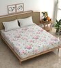 Blue Floral 210 TC Microfiber King Bedsheet With 2 Pillow Covers